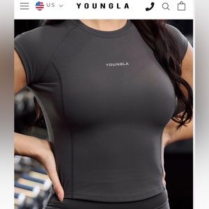 YoungLa compression cap sleeve tee